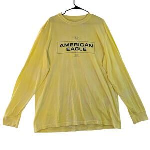 American Eagle Yellow Tie Dye Long Sleeve Mens Shirt Size XL